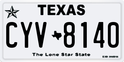 TX license plate CYV8140