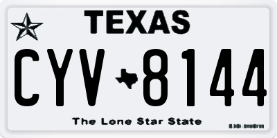 TX license plate CYV8144