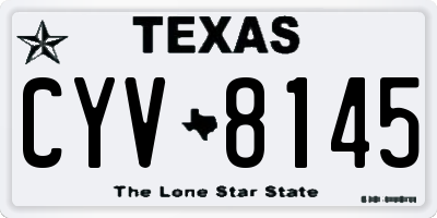 TX license plate CYV8145