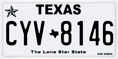 TX license plate CYV8146