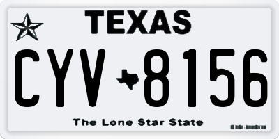 TX license plate CYV8156