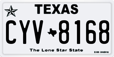 TX license plate CYV8168