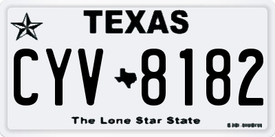 TX license plate CYV8182