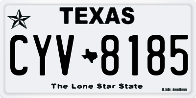 TX license plate CYV8185