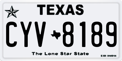 TX license plate CYV8189