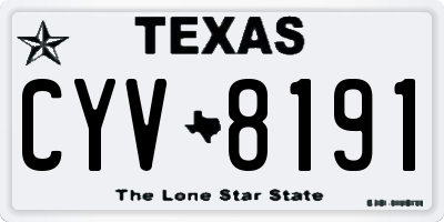 TX license plate CYV8191