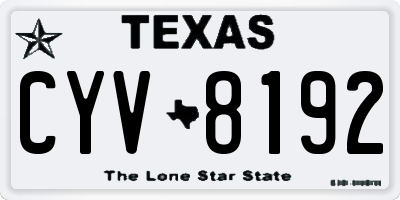 TX license plate CYV8192