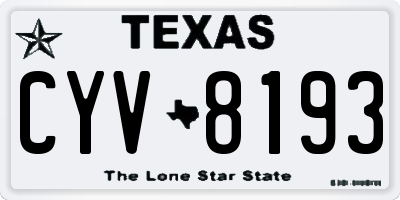 TX license plate CYV8193