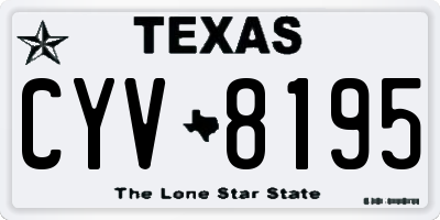 TX license plate CYV8195