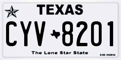 TX license plate CYV8201