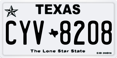 TX license plate CYV8208