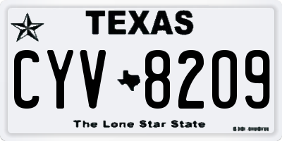 TX license plate CYV8209