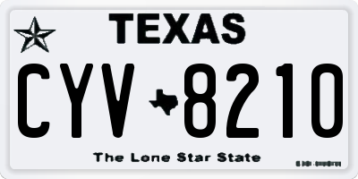 TX license plate CYV8210