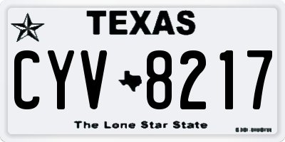 TX license plate CYV8217