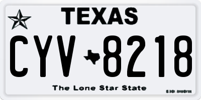 TX license plate CYV8218