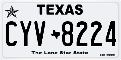TX license plate CYV8224