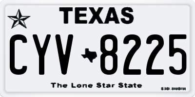 TX license plate CYV8225
