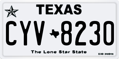 TX license plate CYV8230