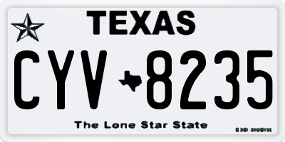TX license plate CYV8235