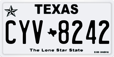 TX license plate CYV8242