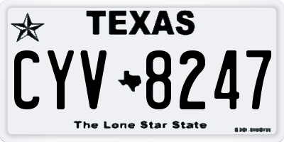 TX license plate CYV8247