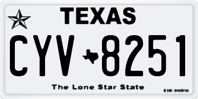 TX license plate CYV8251