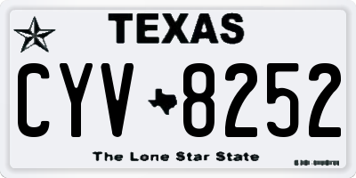 TX license plate CYV8252