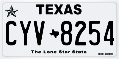 TX license plate CYV8254