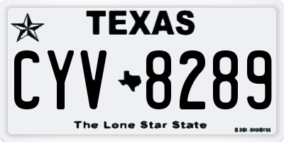 TX license plate CYV8289