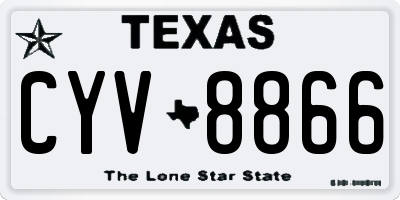 TX license plate CYV8866