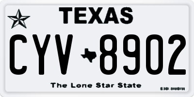 TX license plate CYV8902