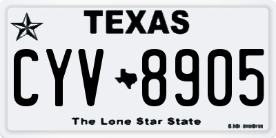 TX license plate CYV8905