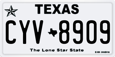 TX license plate CYV8909