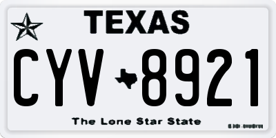 TX license plate CYV8921