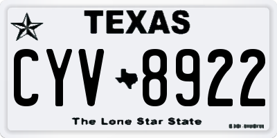 TX license plate CYV8922