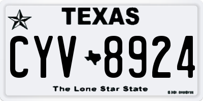 TX license plate CYV8924