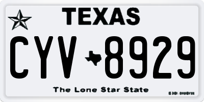 TX license plate CYV8929