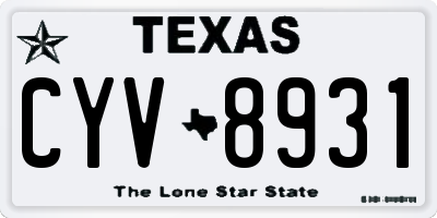TX license plate CYV8931