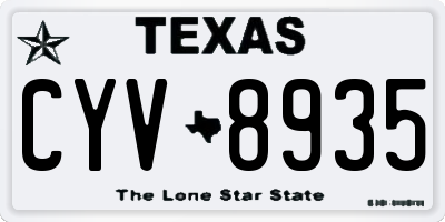 TX license plate CYV8935