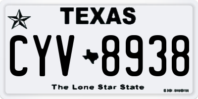 TX license plate CYV8938