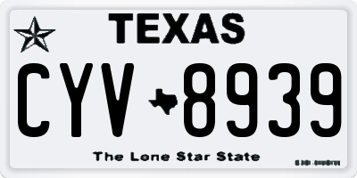 TX license plate CYV8939