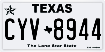 TX license plate CYV8944