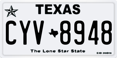 TX license plate CYV8948