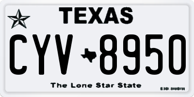 TX license plate CYV8950