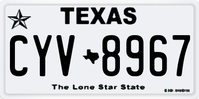 TX license plate CYV8967