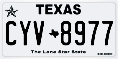 TX license plate CYV8977