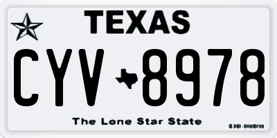 TX license plate CYV8978