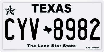 TX license plate CYV8982