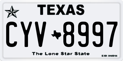 TX license plate CYV8997