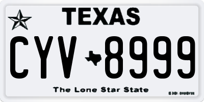TX license plate CYV8999